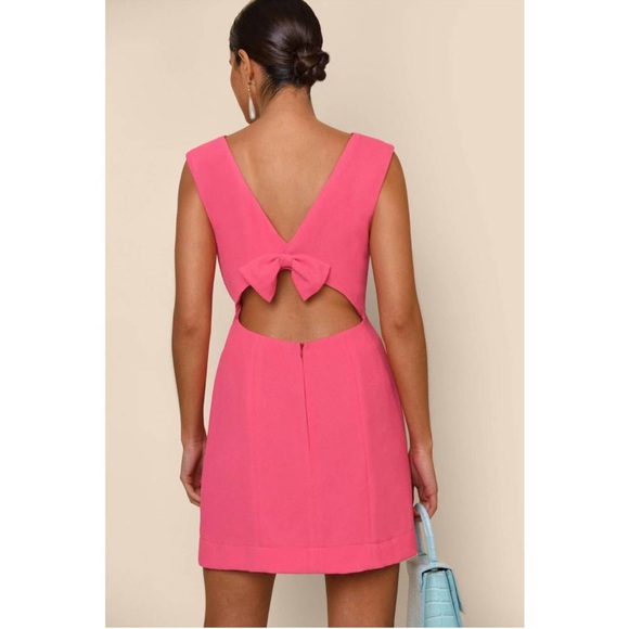 NWT Rixo Michaela Sleeveless Empire Column Mini Dress Bubblegum Pink 10 - Picture 2 of 10